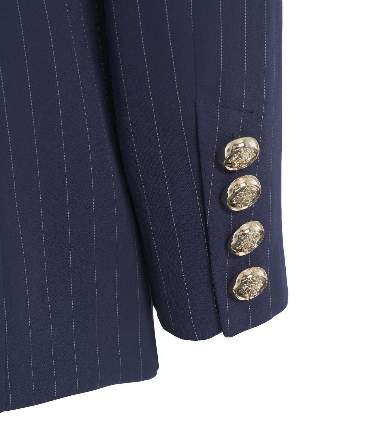 Double-breasted blazer with pinstripes Product Image