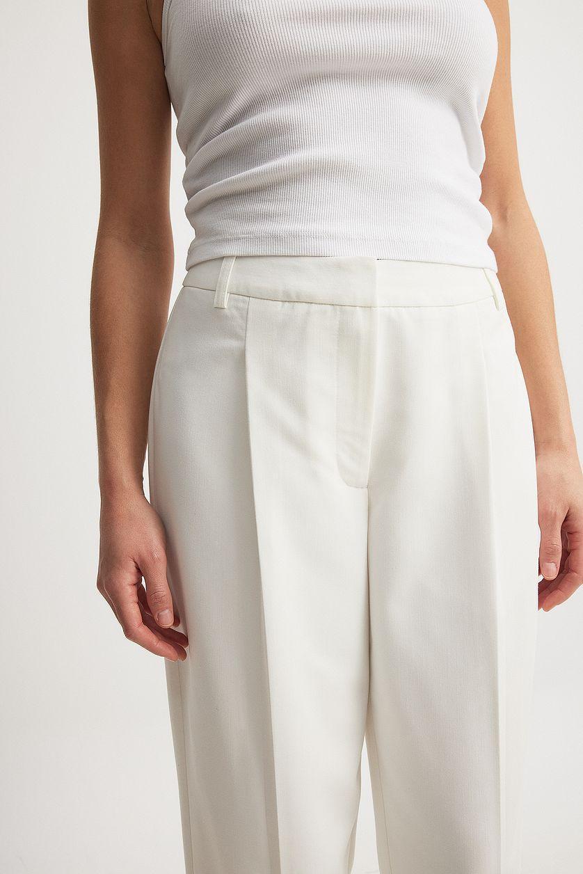 Cropped Mid Waist Suit Pants Product Image