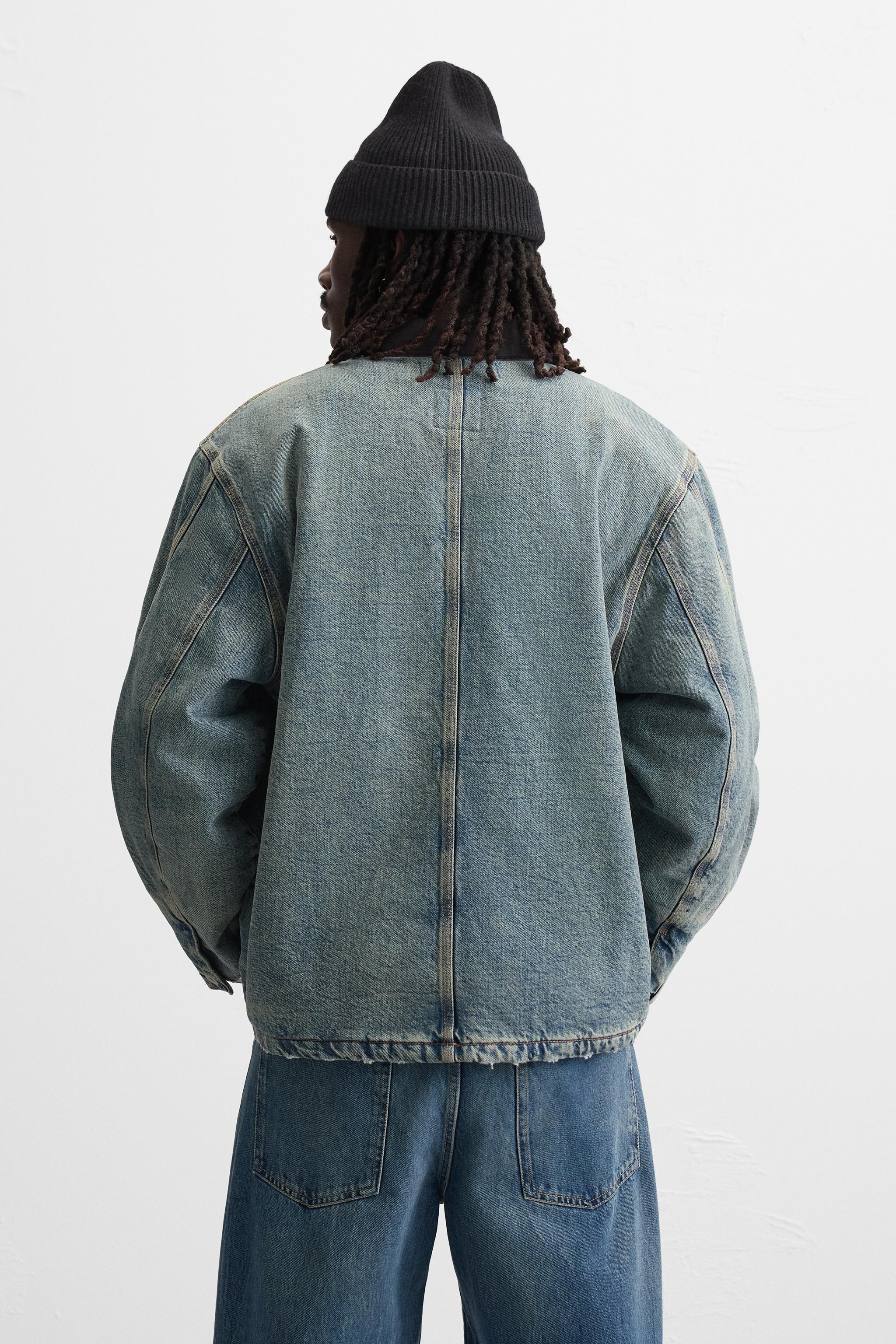 CONTRAST COLLAR DENIM JACKET Product Image