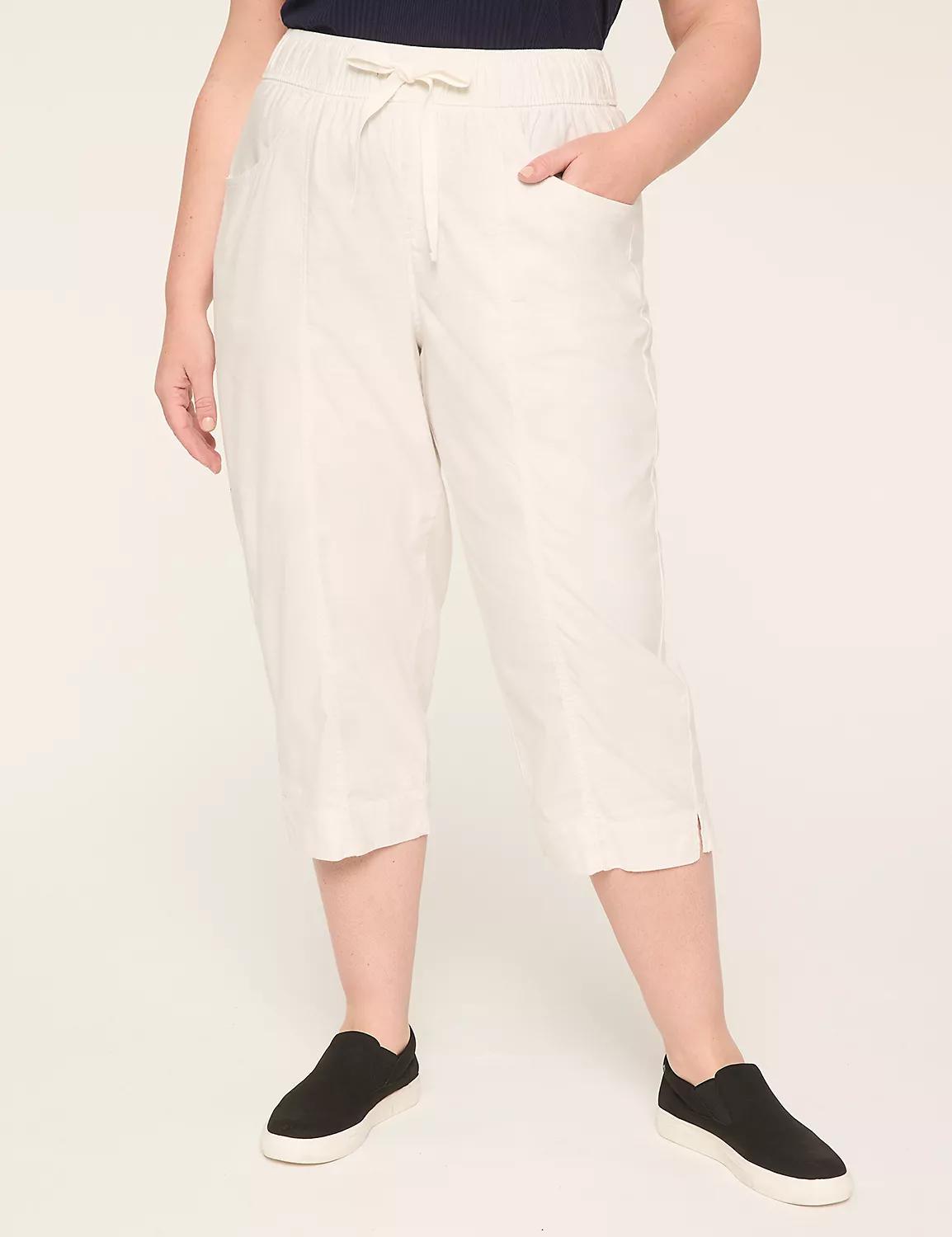 Slub Pull-On Crop Pant Product Image