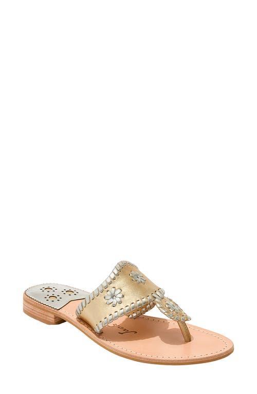 Jack Rogers Jacks Leather Flat Thong Sandals Product Image