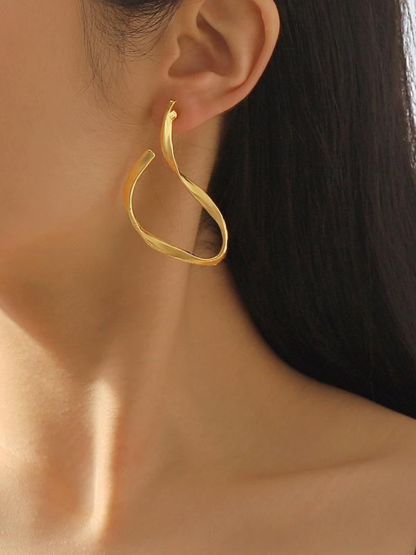 Normcore Geometric Solid Color Drop Earrings Product Image