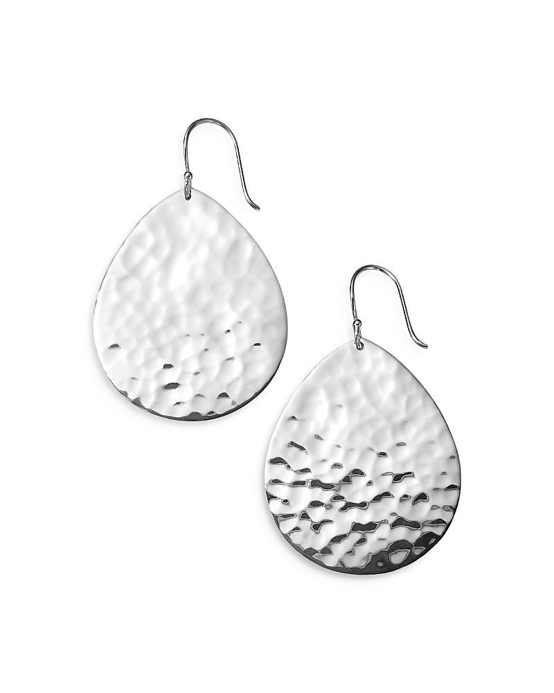 Crinkle Medium Teardrop Earrings in Sterling Silver Product Image