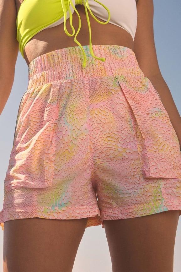 Ultra High-Waisted Piped Nylon Short Product Image