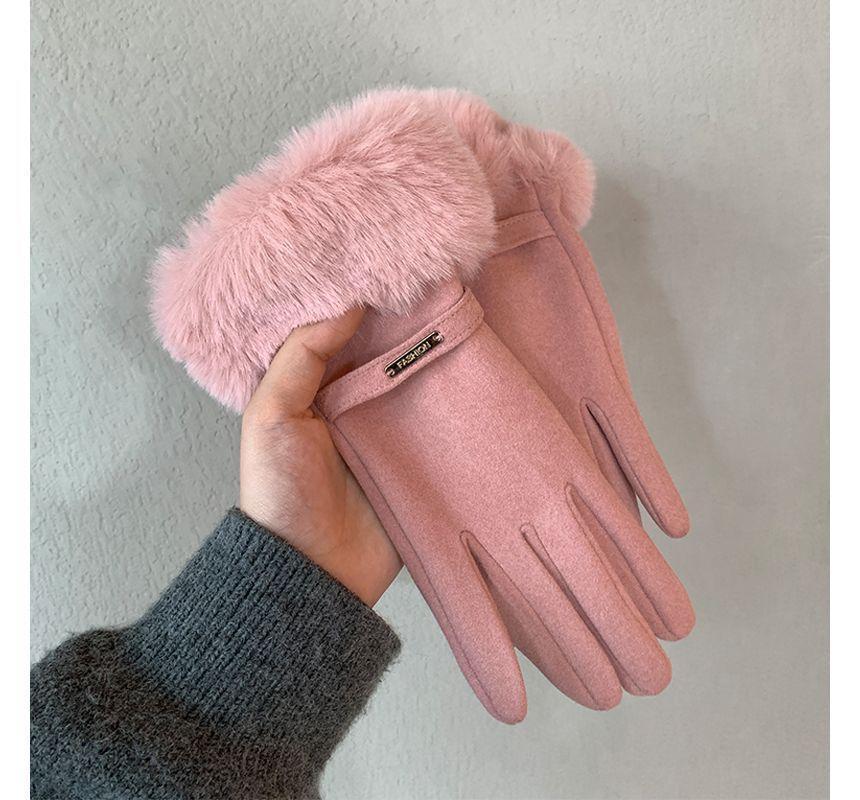 Faux Fur Touchscreen Gloves Product Image