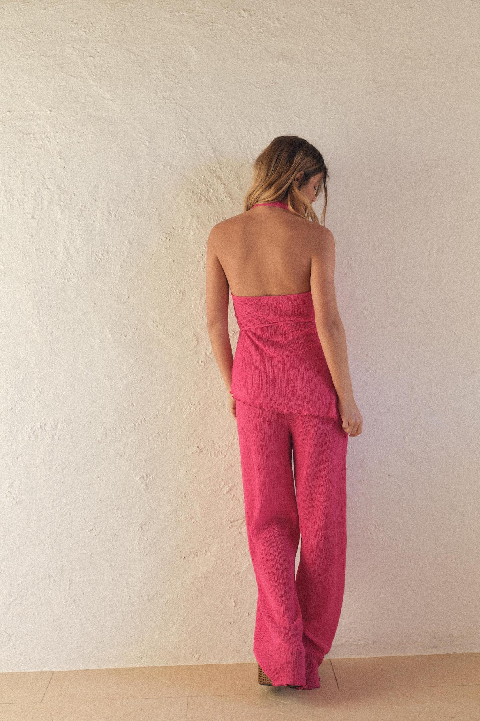 TEXTURED FLOWY PANTS Product Image