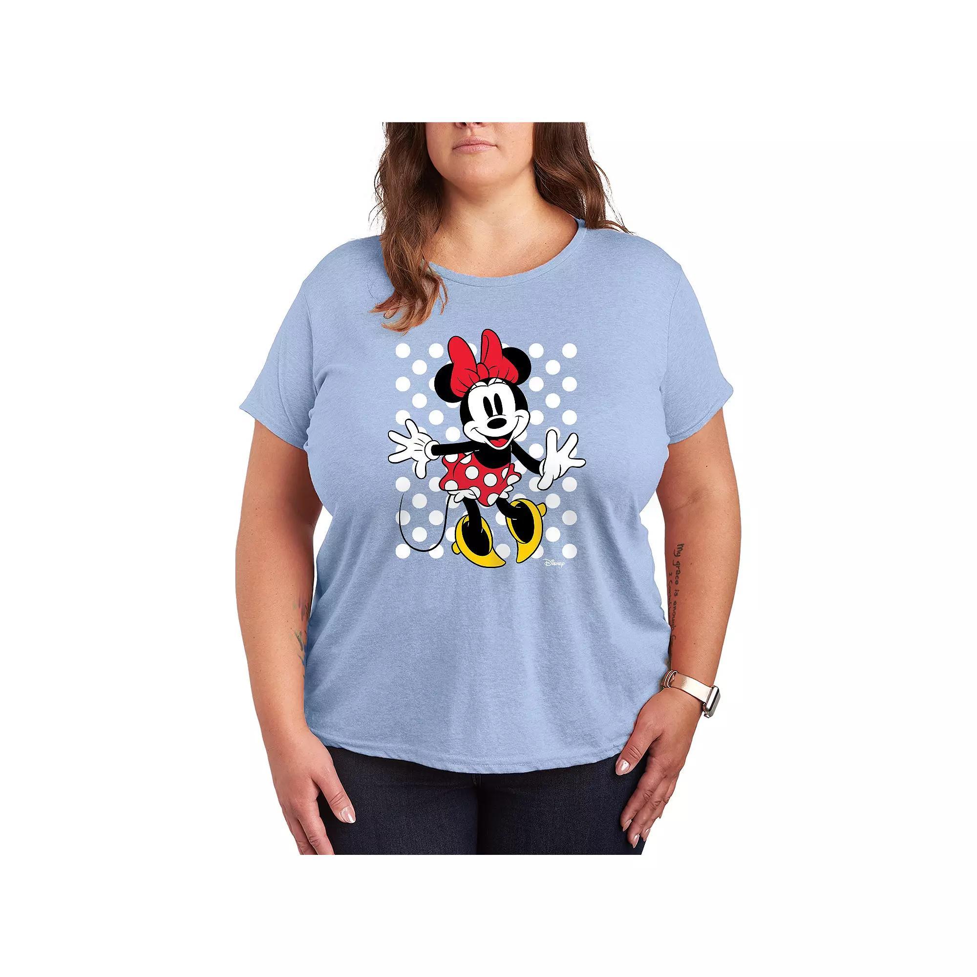 Disney's Minnie Mouse Plus With Dots Graphic Tee, Women's,  Product Image