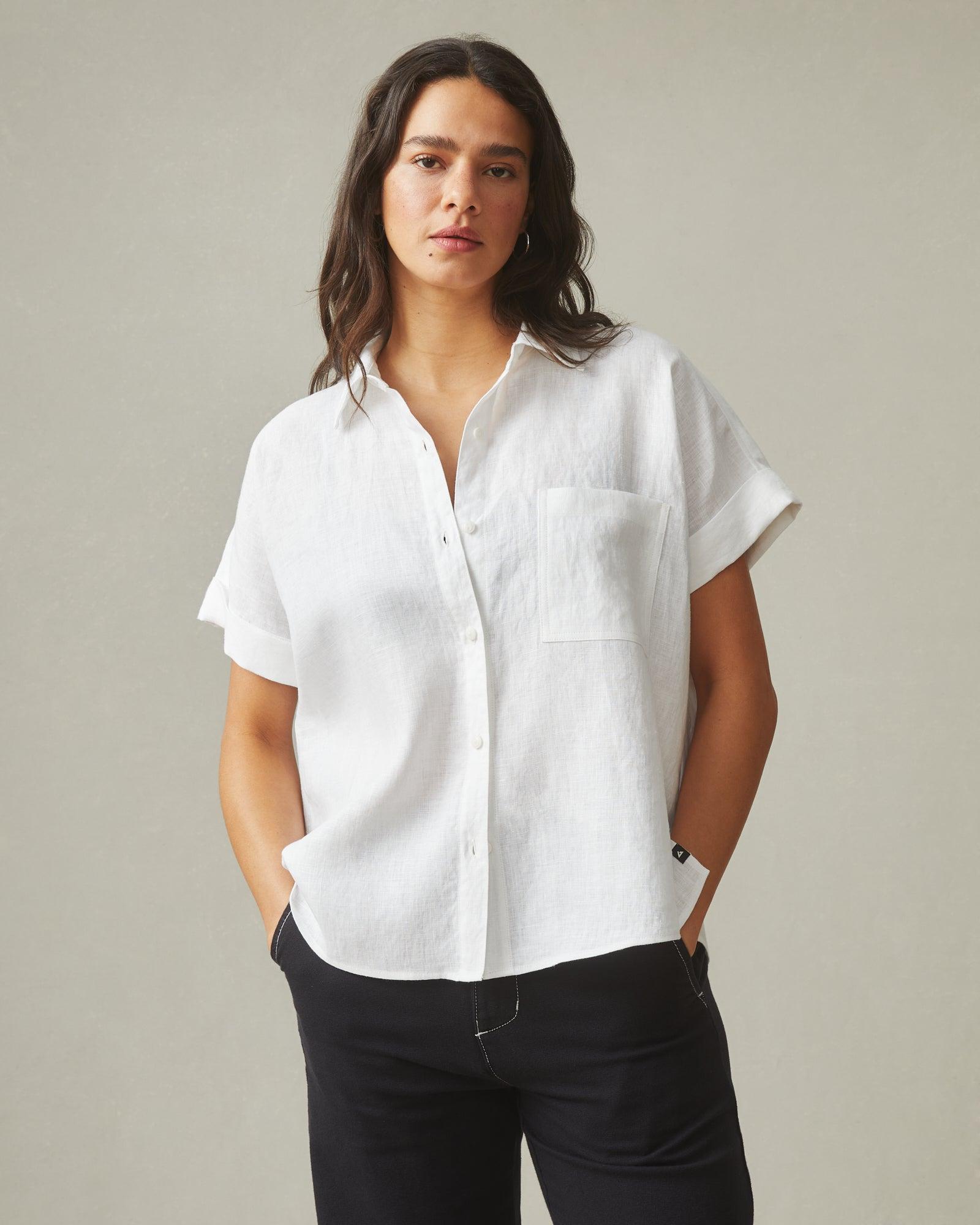 Easy Linen Shirt - Optic White Product Image