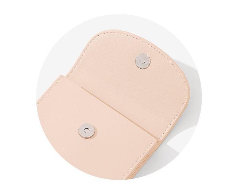 Plain Faux Leather Coin Purse Product Image