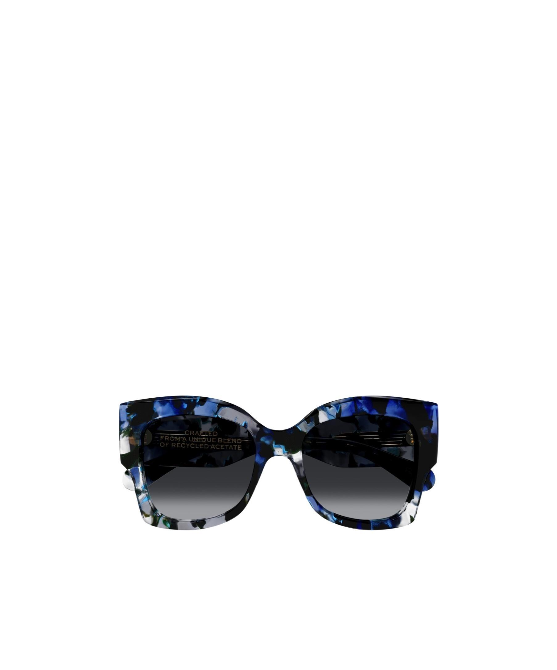 CHLOÉ Logo Sunglasses In Blu Product Image