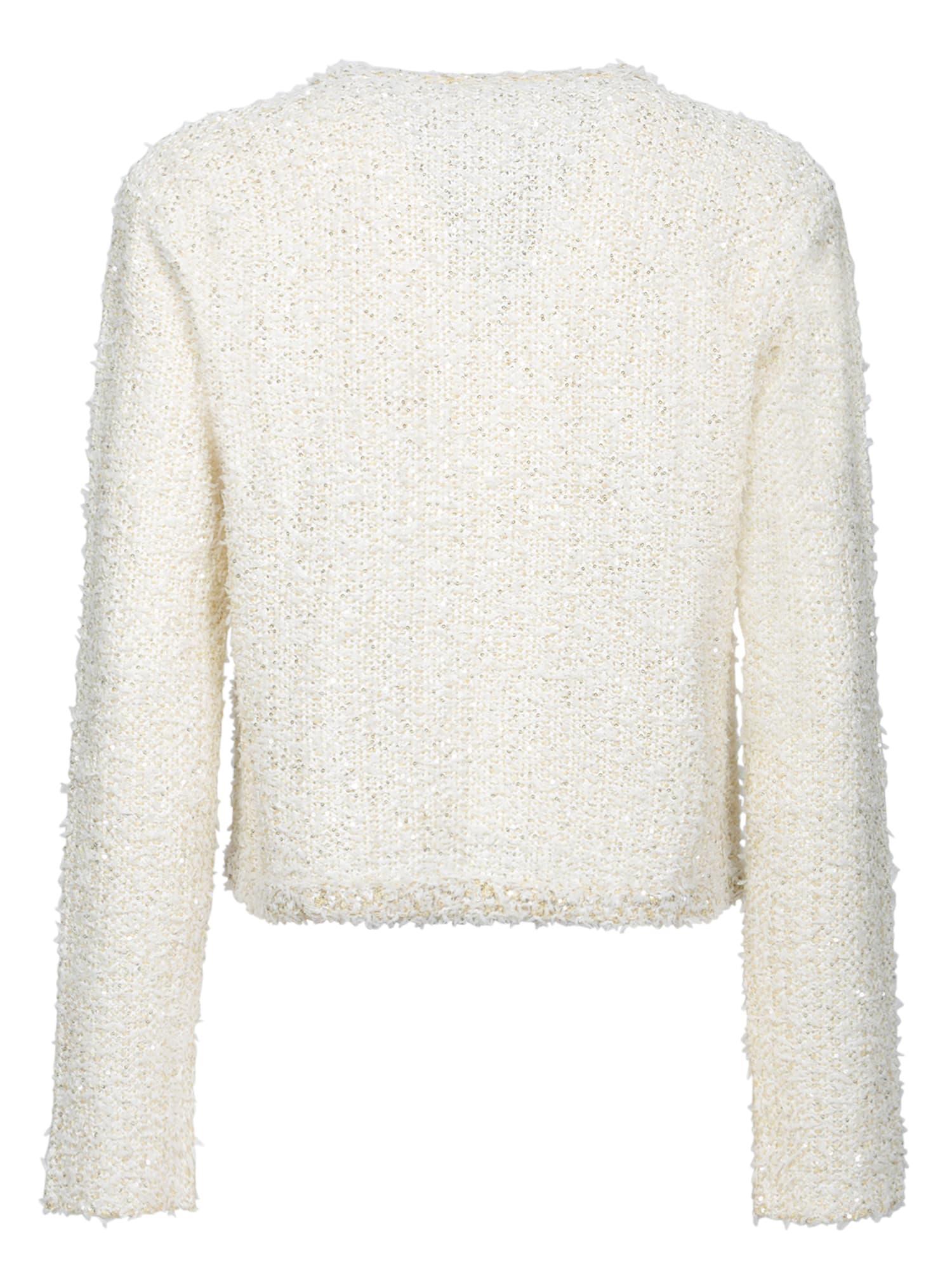 FABIANA FILIPPI Pristine White Lurex Tweed Jacket Product Image