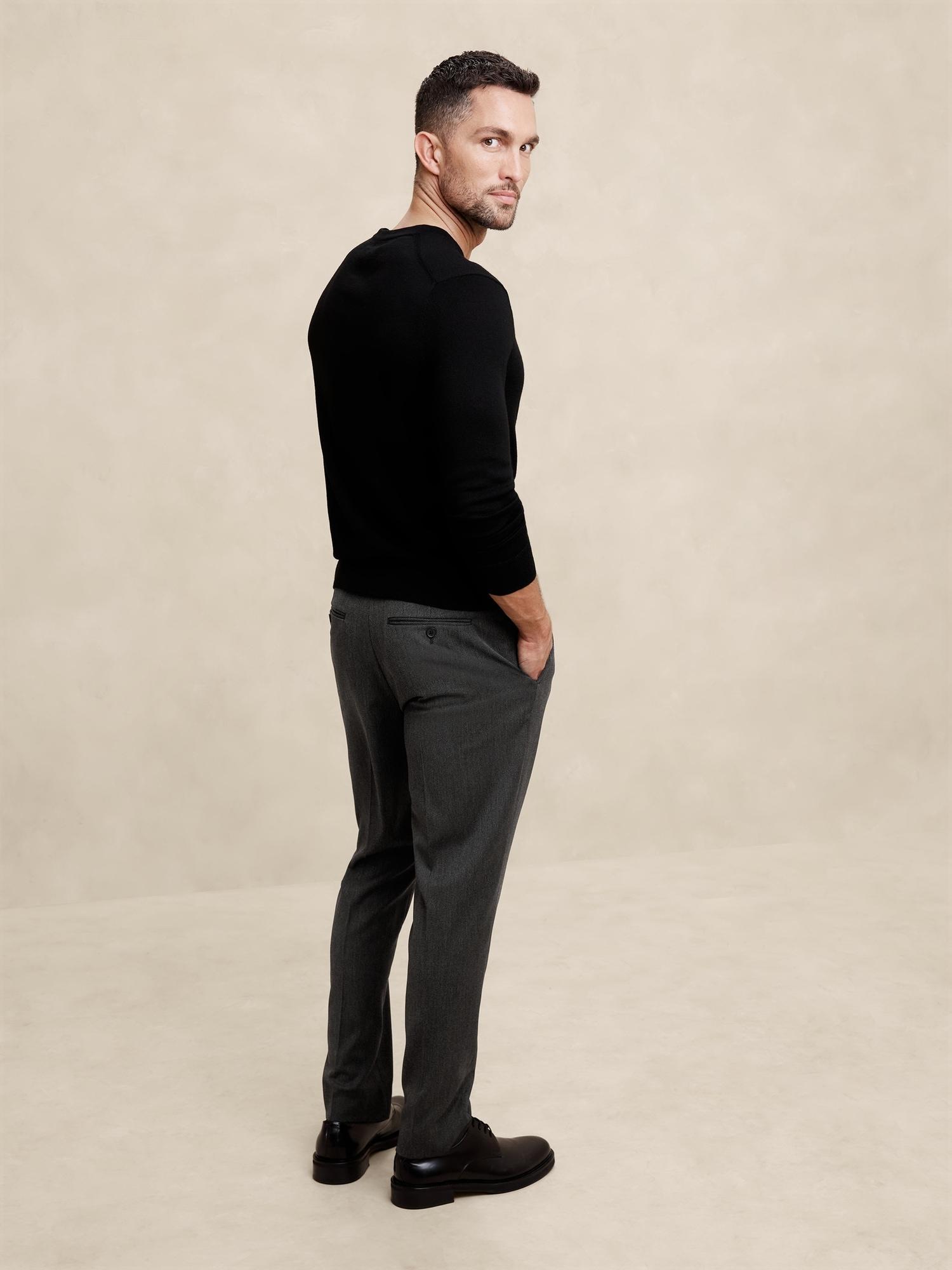 Tailored-Fit Charcoal Twill Suit Trouser Product Image