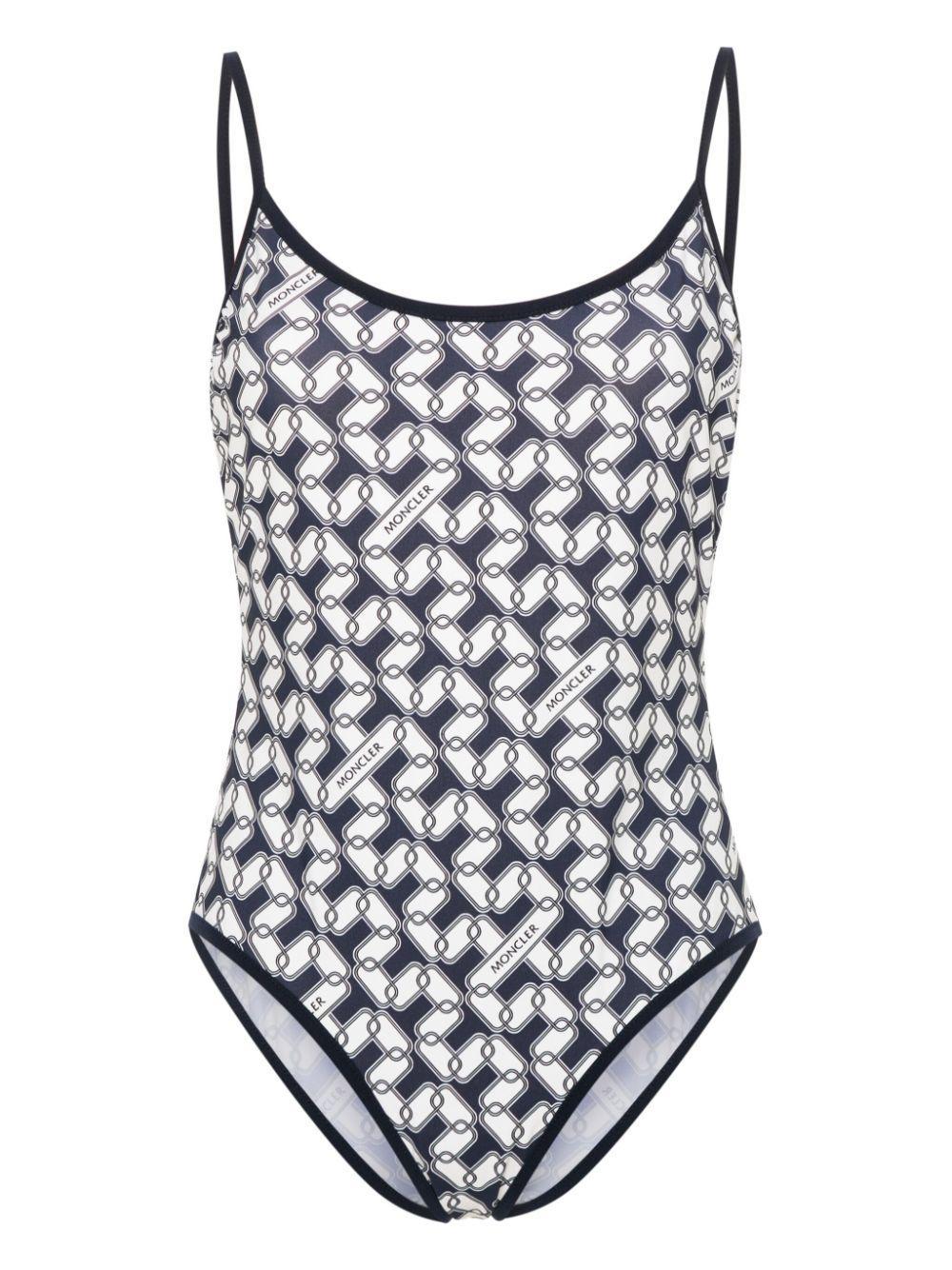 MONCLER Chainlink Printed One-piece Swimsuit In Multi Product Image