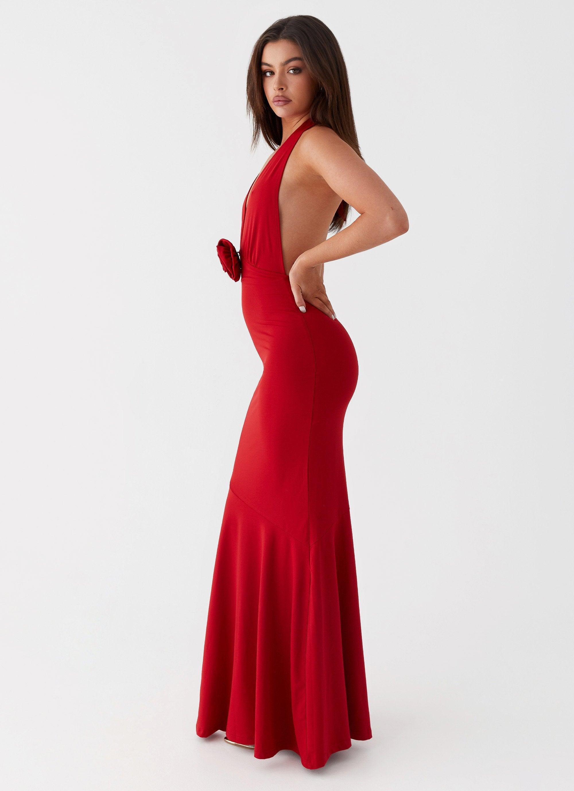 Eliza Rose Maxi Dress - Red Product Image