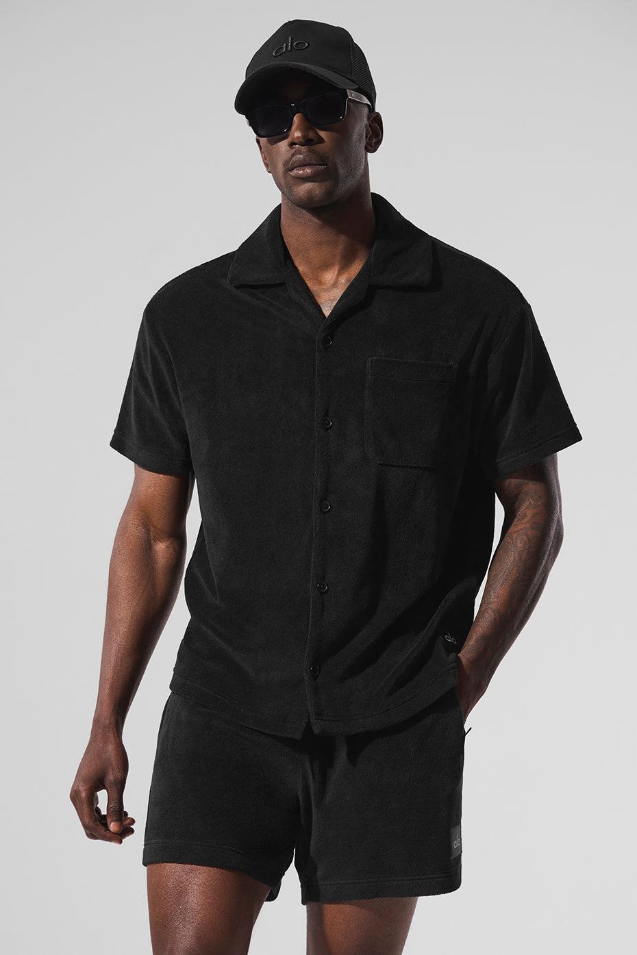 Coastal Terry Button Up - Black Product Image