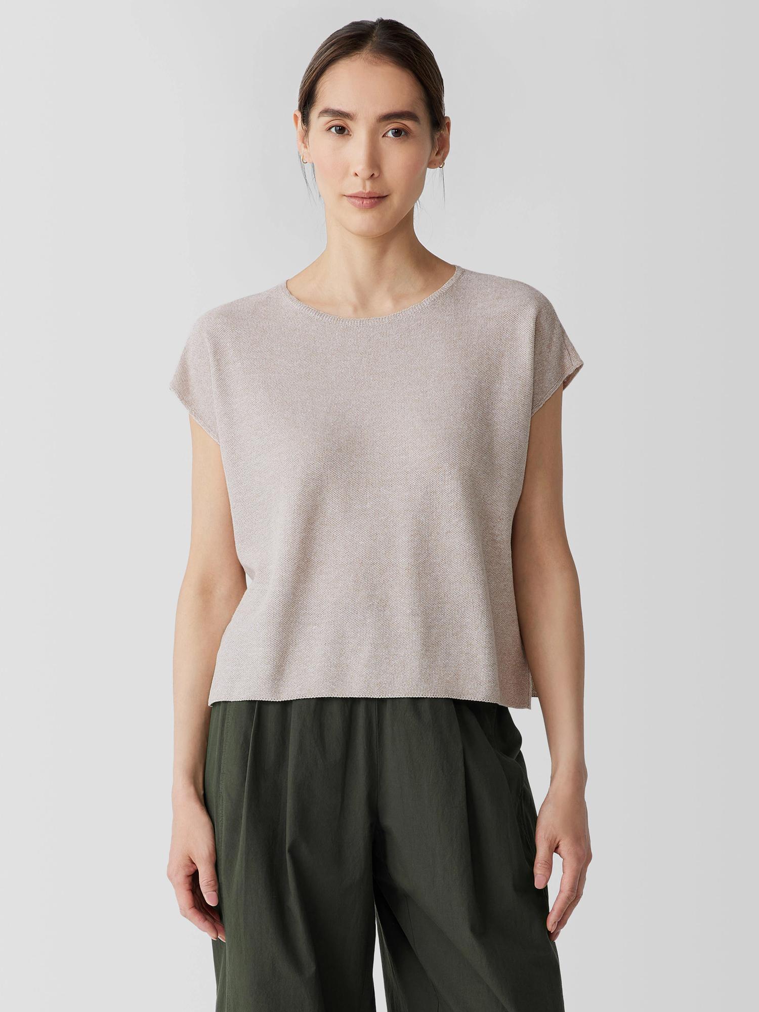 EILEEN FISHER Organic Linen Cotton Square Topfemale Product Image