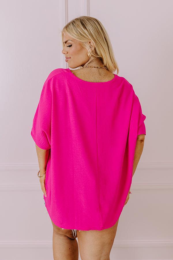 Vistas And Vino Shift Top in Hot Pink Curves Product Image