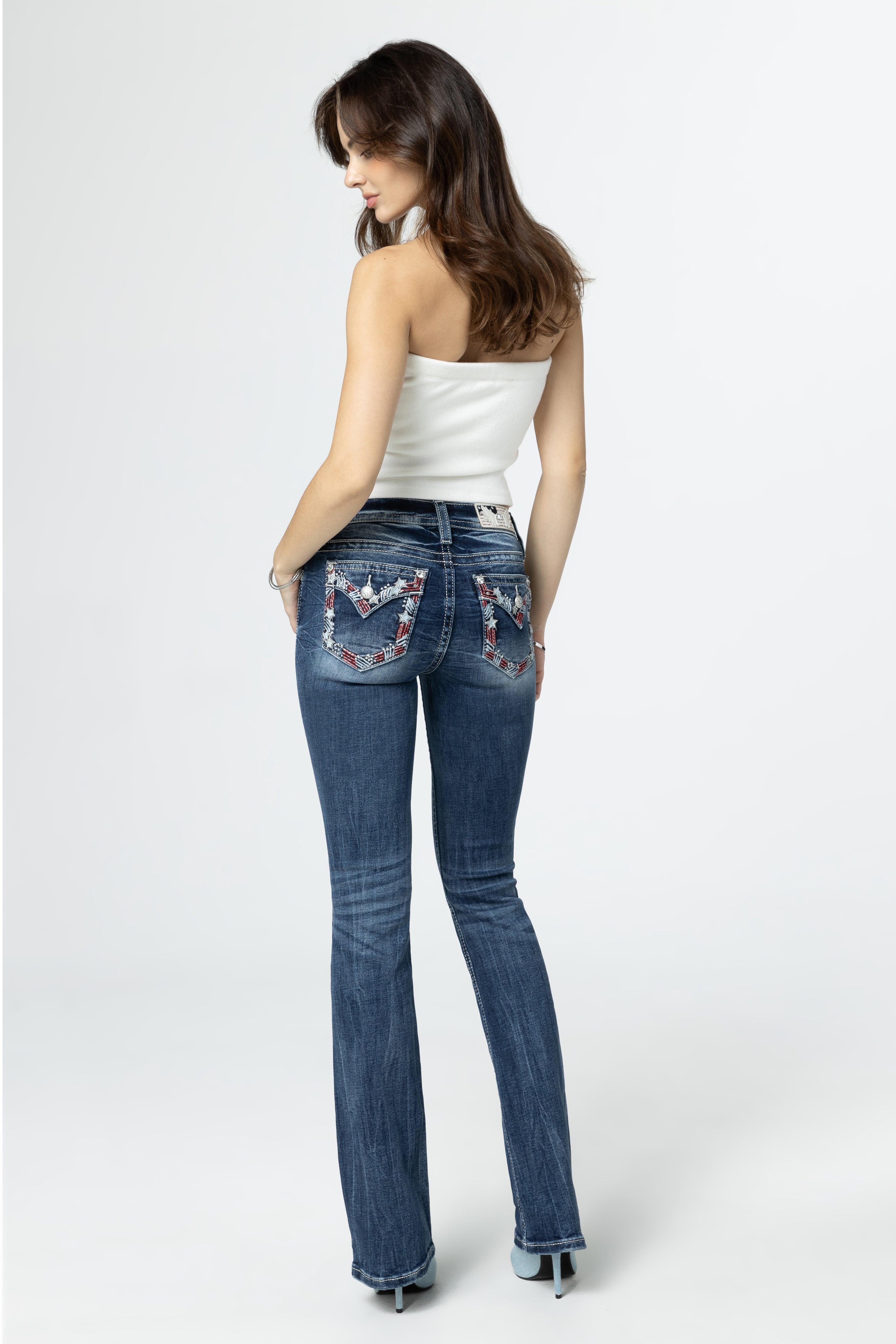 Stars & Stripes Border Bootcut Jeans Product Image