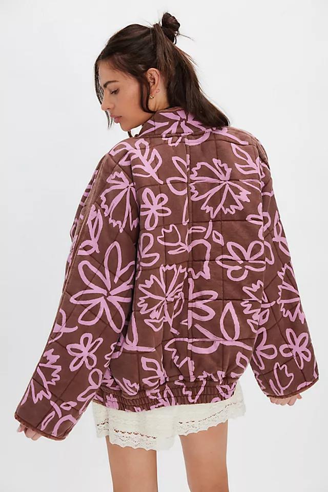Printed Dolman Quilted Knit Jacket Product Image