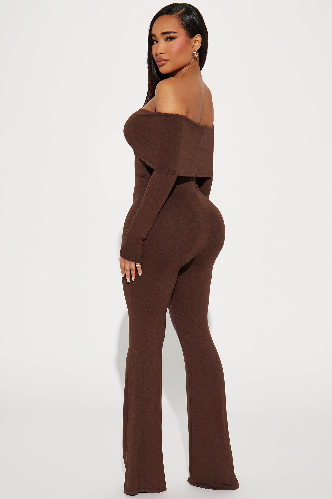 Perfectly Good At It Jumpsuit  - Chocolate Product Image