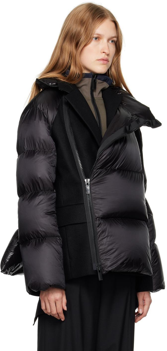 SACAI Wool Melton Detail Down Jacket In Black Product Image