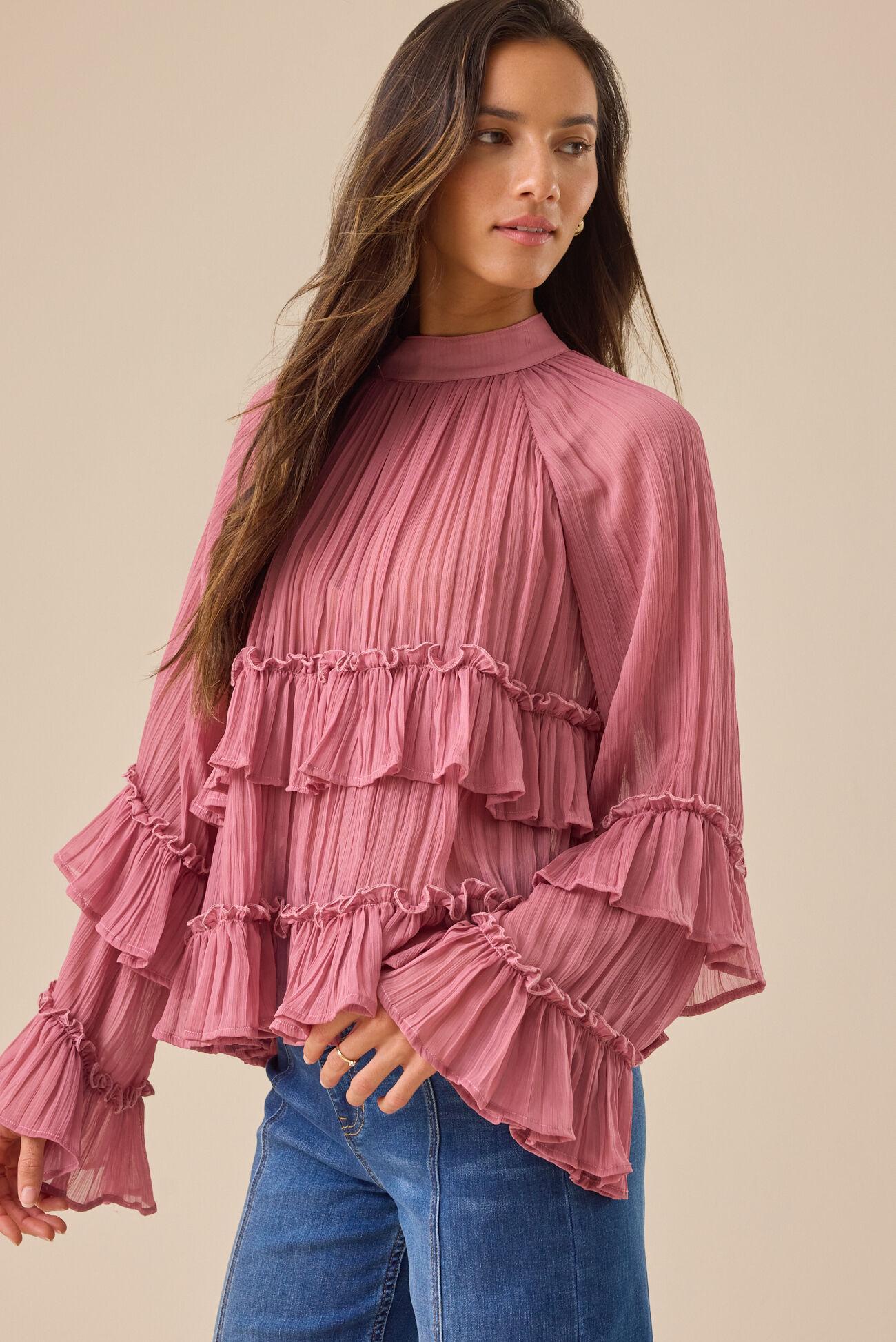 Odette Chiffon Ruffle Top Product Image