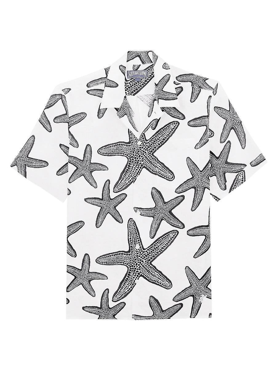 Vilebrequin Men's Starlettes Linen Bowling Shirt Product Image