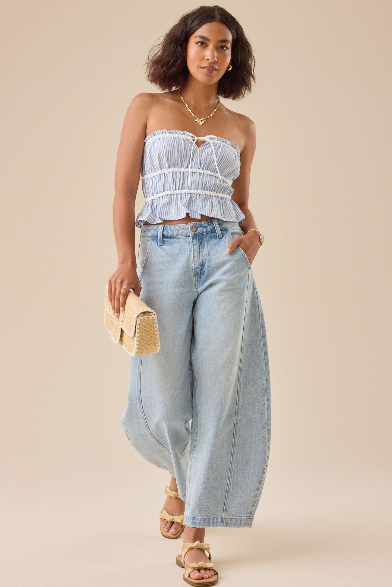 Alice Pinstripe Tube Top Product Image