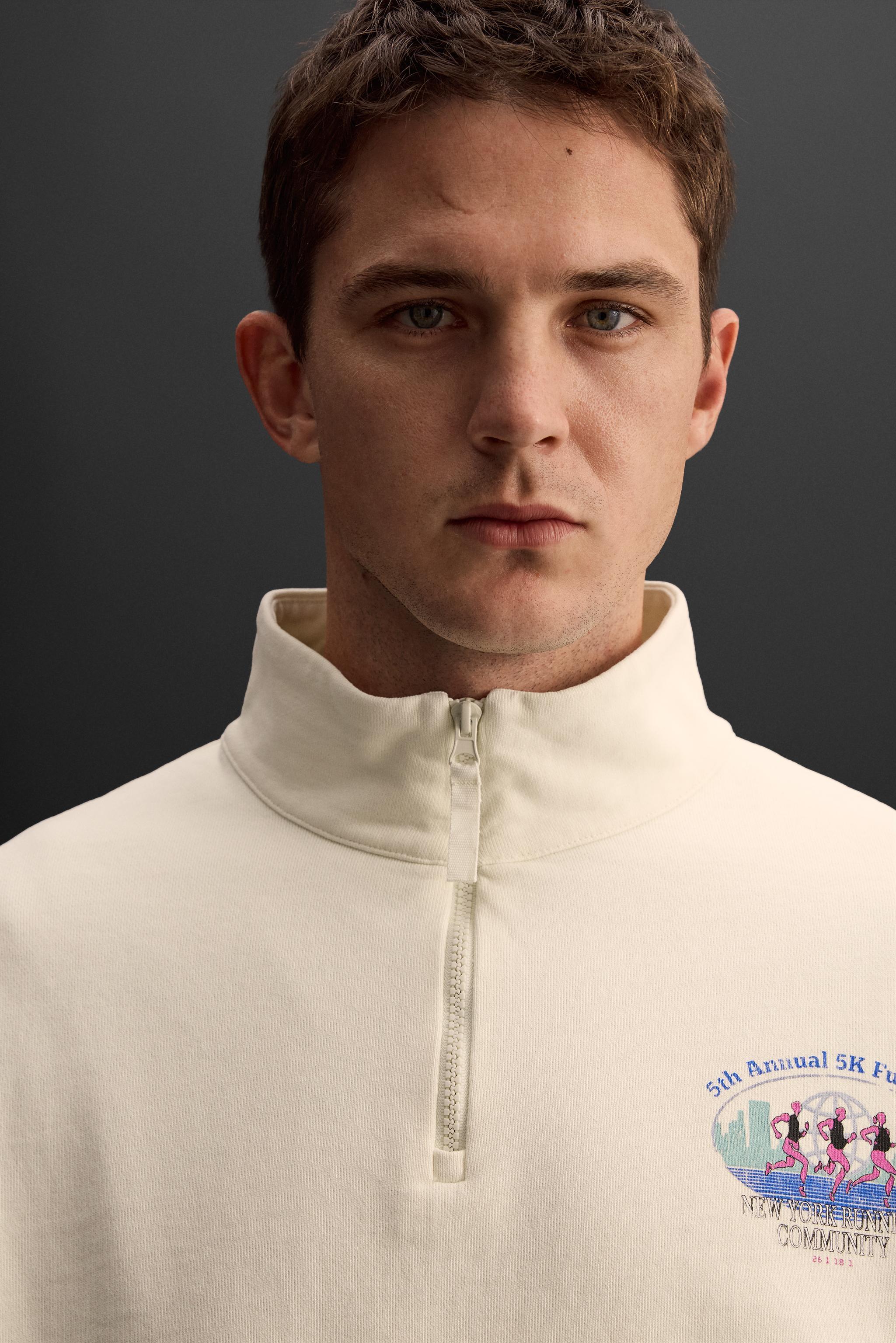 RUNNING PRINT QUARTER-ZIP SWEATSHIRT Product Image