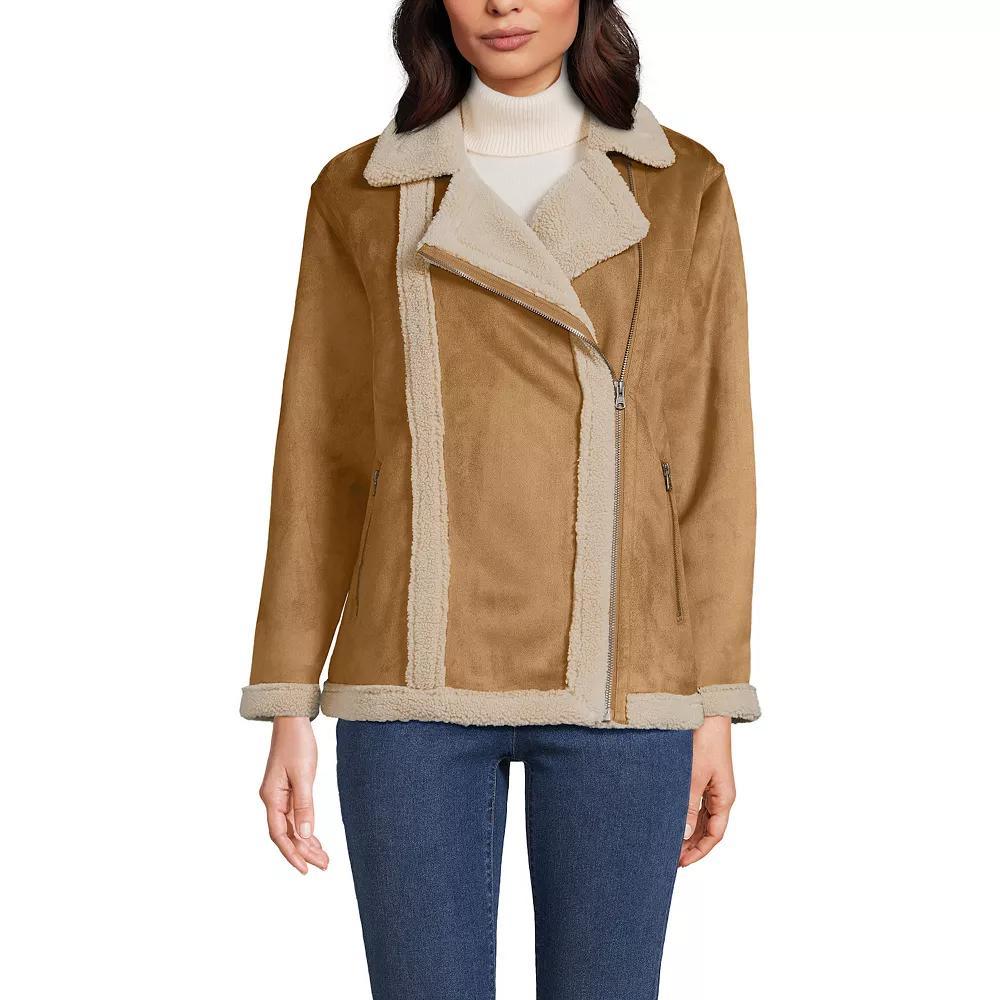 Women's Lands' End Shearling Jacket, Size: XL, Camel Shearling Product Image