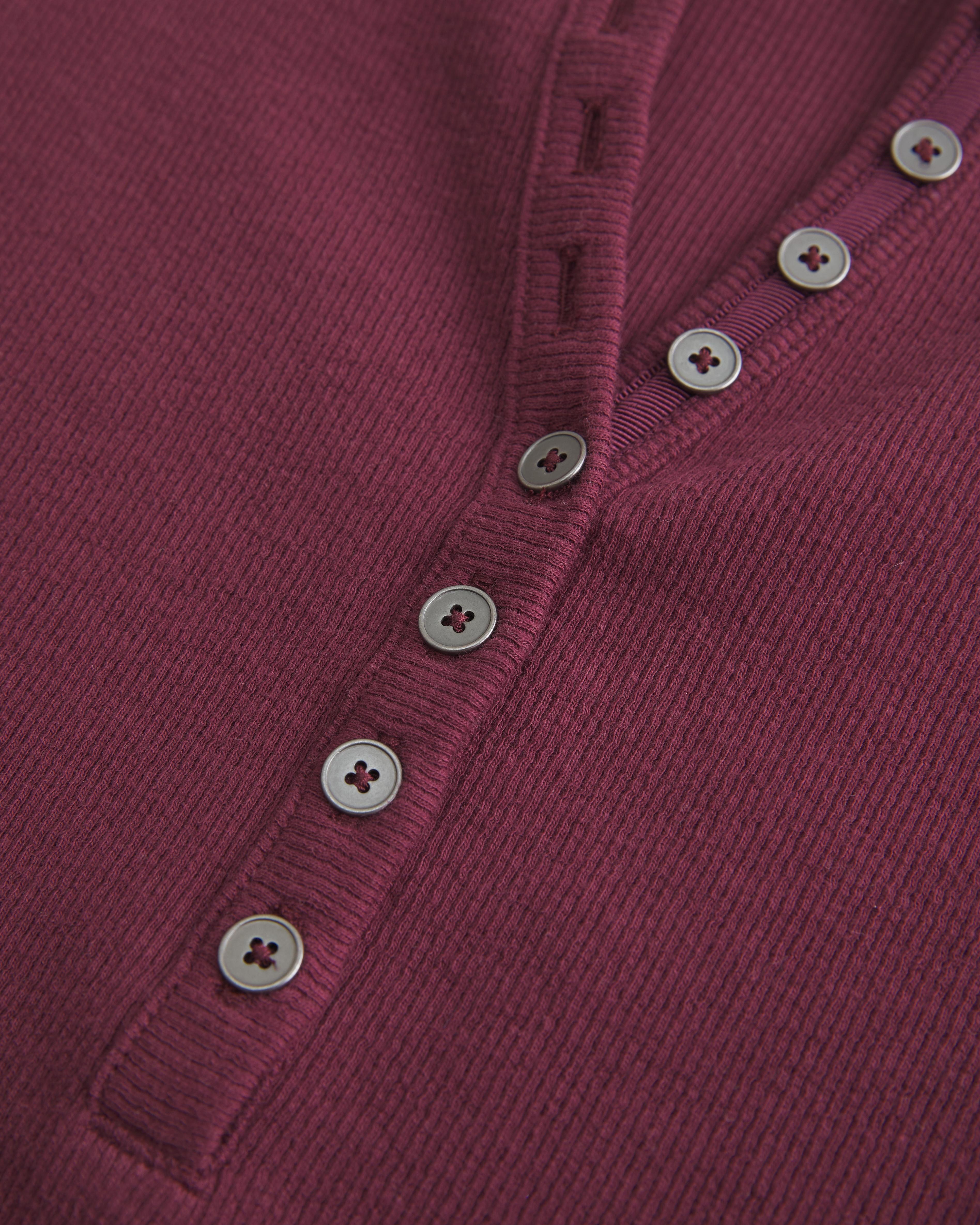 Ribbed Short-Sleeve Henley Product Image