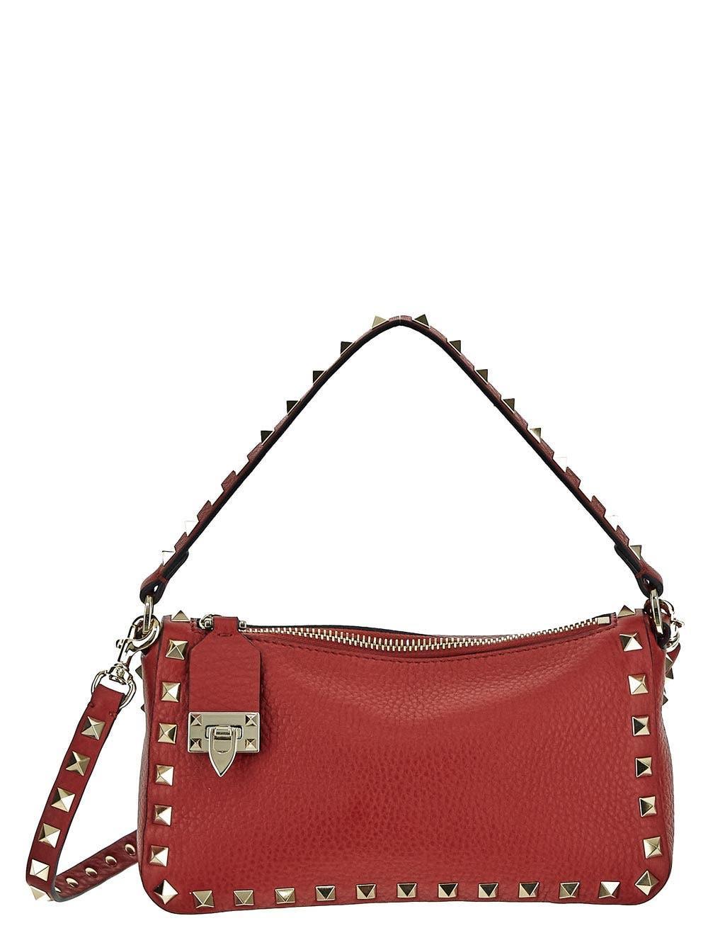 VALENTINO GARAVANI Rockstud Zip In Red Product Image