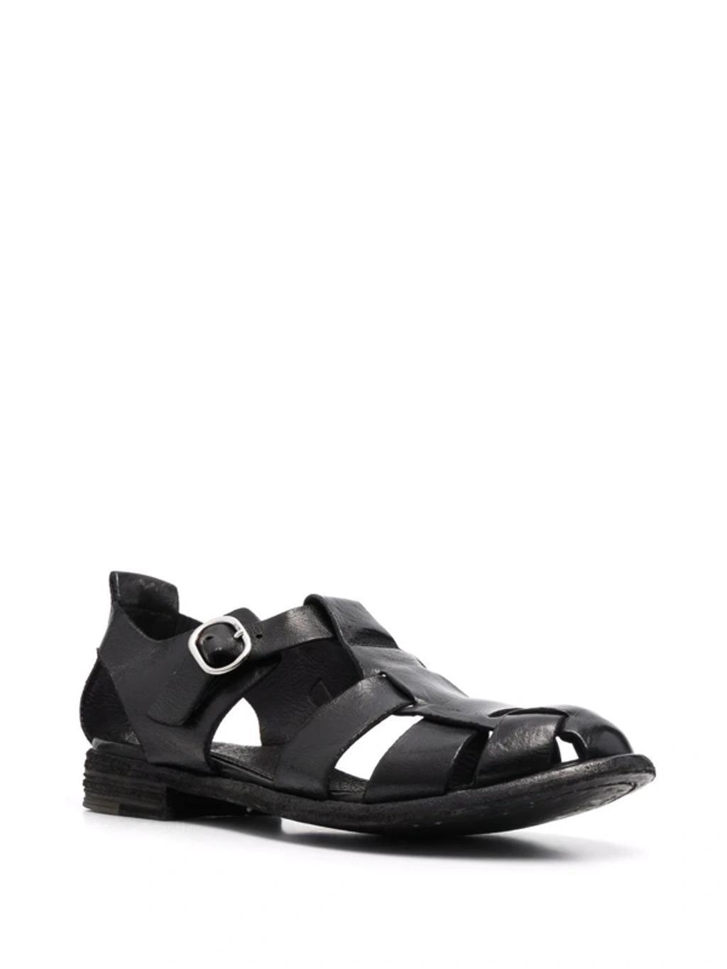 OFFICINE CREATIVE Buckle Leather Sandals In Black Product Image