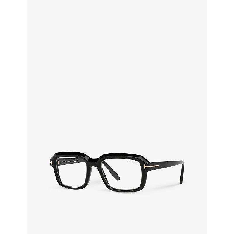 TOM FORD Mens Black Tr001703 Ft5888-b Rectangle-frame Acetate Glasses Product Image