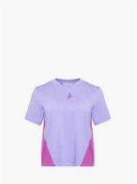 PANELLED CROPPED T-SHIRT WITH ANCHOR EMBROIDERY in purple | JW Anderson US  Product Image