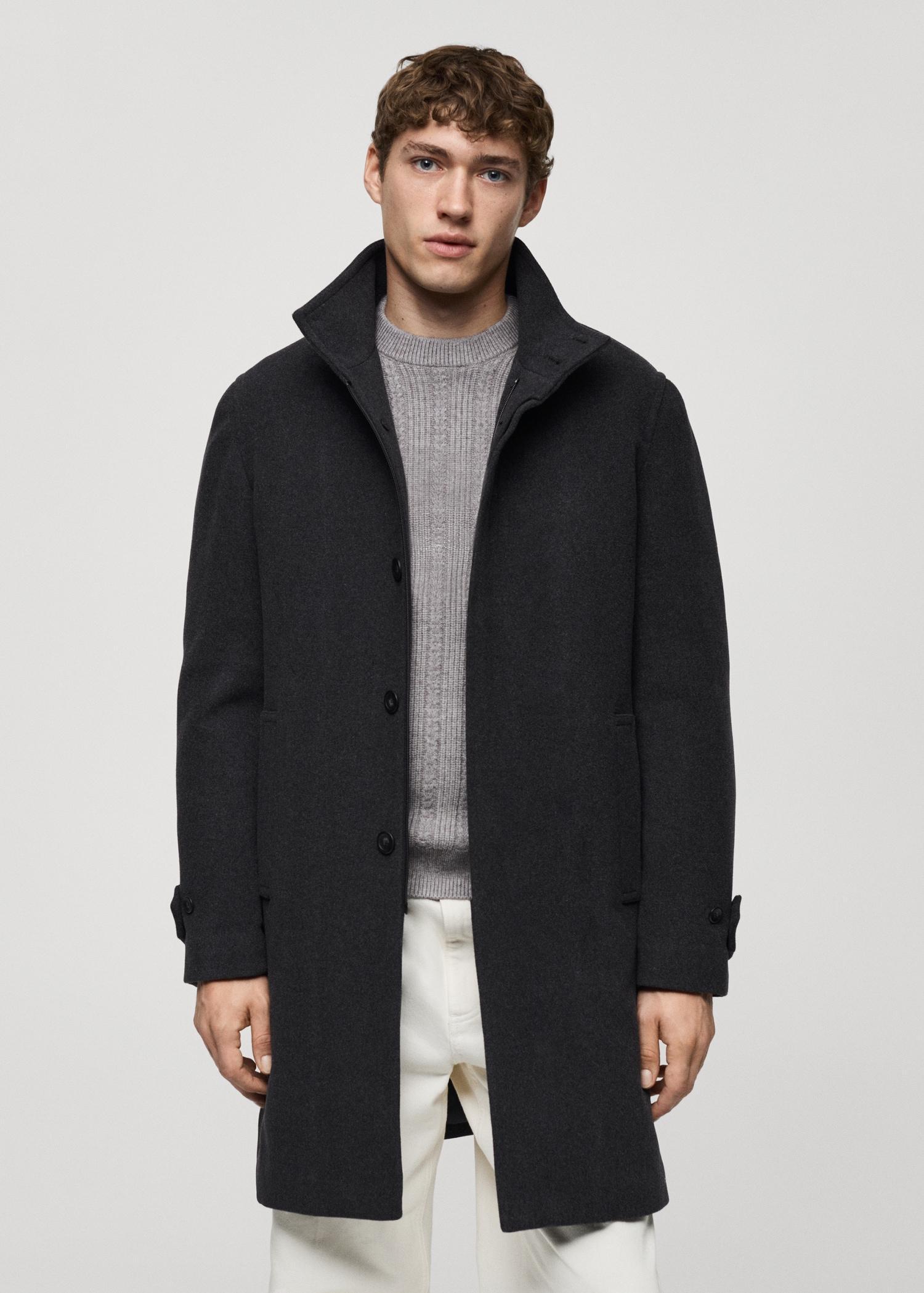 Quilted wool inner coat - Men | MANGO USA Product Image