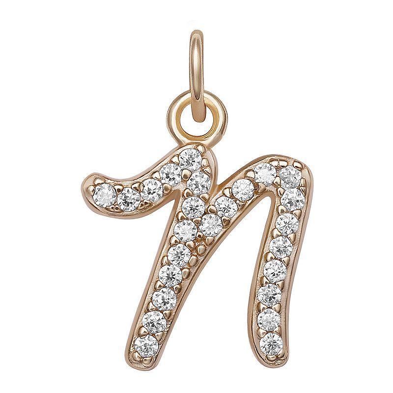 LC Lauren Conrad Sterling Silver Cubic Zirconia Initial Charm, Womens, Sterling Silver X Product Image