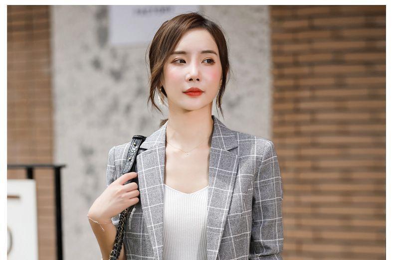 Plaid Single-Button Blazer / Dress Pants / Set Product Image