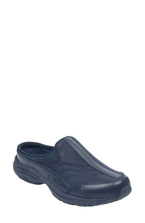 Easy Spirit Traveltime Womens Leather Mules Blue Product Image