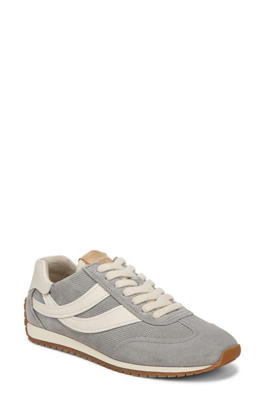 Oasis Mixed Leather Retro Sneakers In Fog Gray Product Image