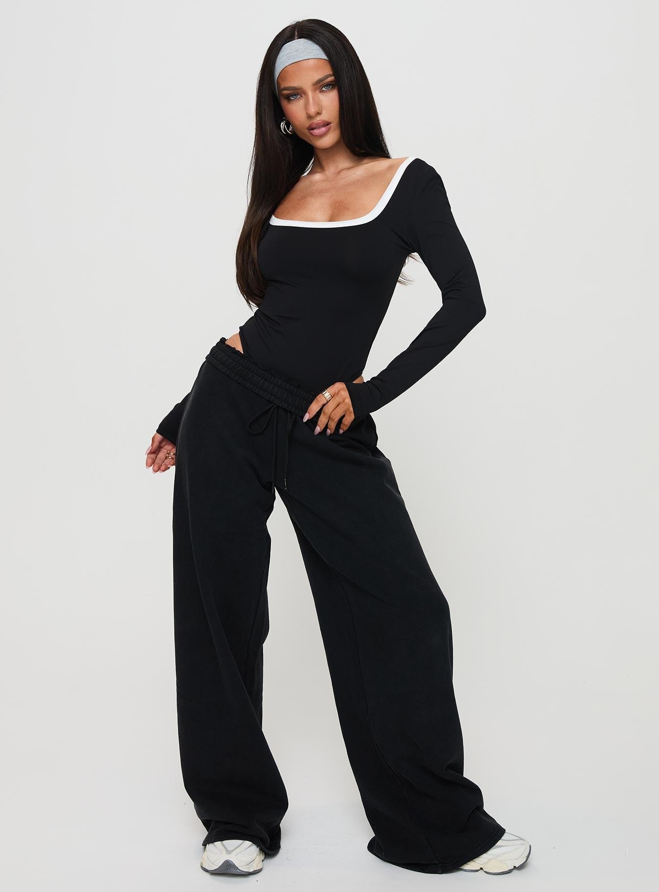 Ender Contrast Trim Bodysuit Black Product Image