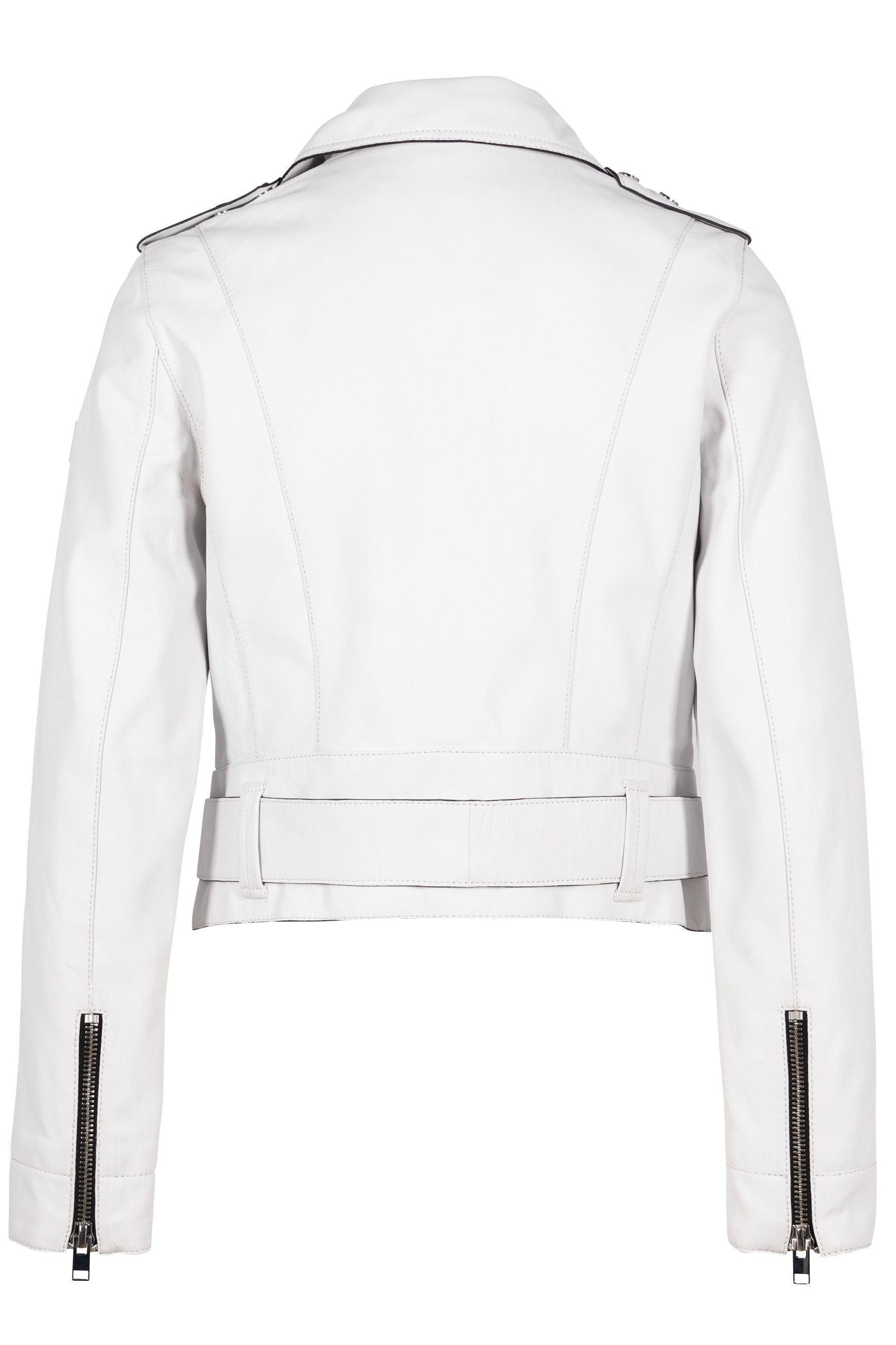 Celin White Leather Jacket Product Image