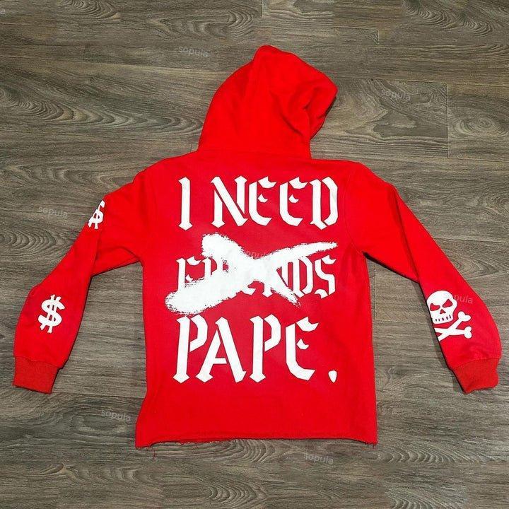 Sopula Wealthy Skull Graphic Pocketless Crop Hoodies Product Image