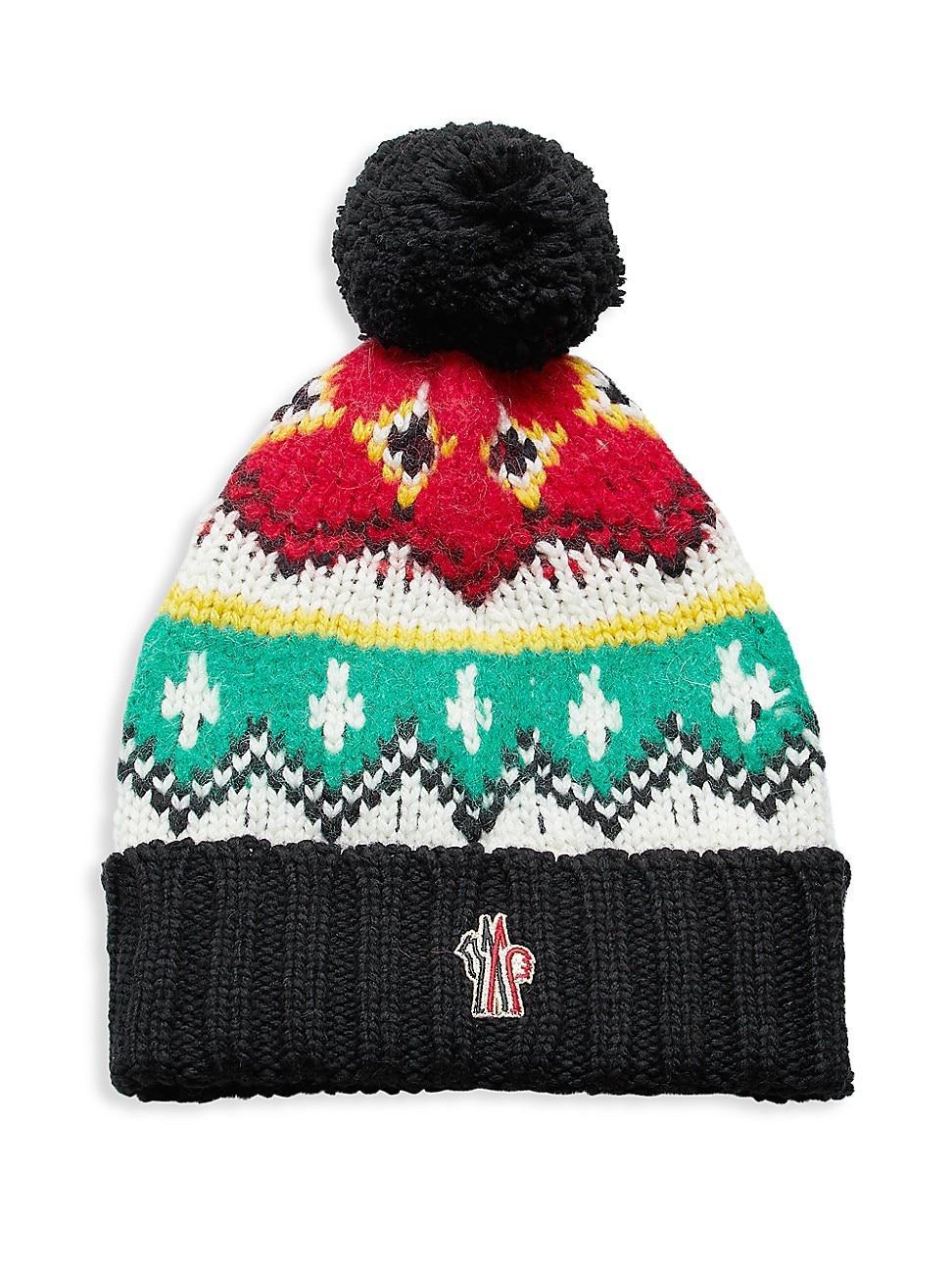 Moncler Jacquard Knit Pom Pom Beanie Product Image