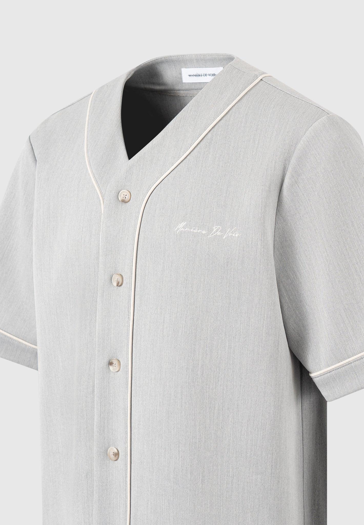 Signature Boxy Baseball Shirt - Grey Male Product Image