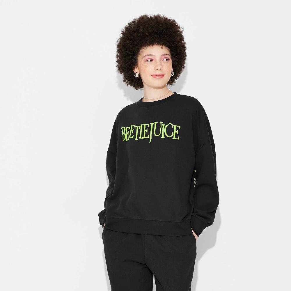 Womens Beetlejuice Graphic Sweatshirt - Black Product Image