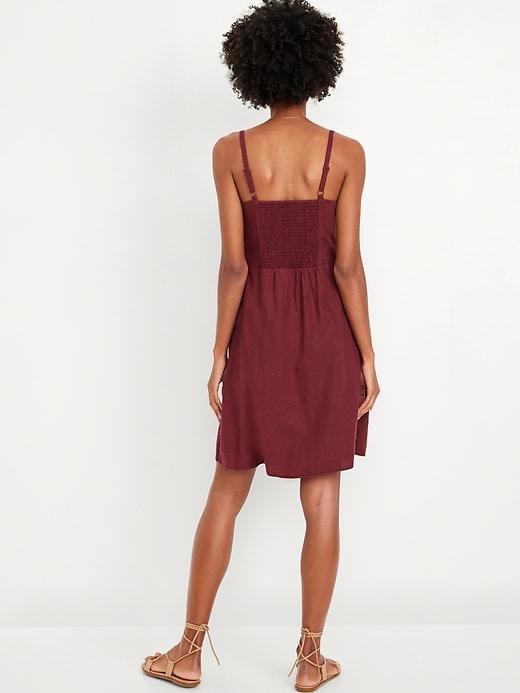 Fit & Flare Linen-Blend Mini Dress Product Image