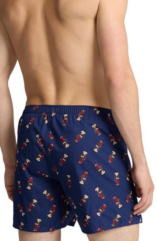 POLO RALPH LAUREN Men's Polo Bear Print Woven Boxers In Fall Royal,fall Morning Robe Bear Product Image