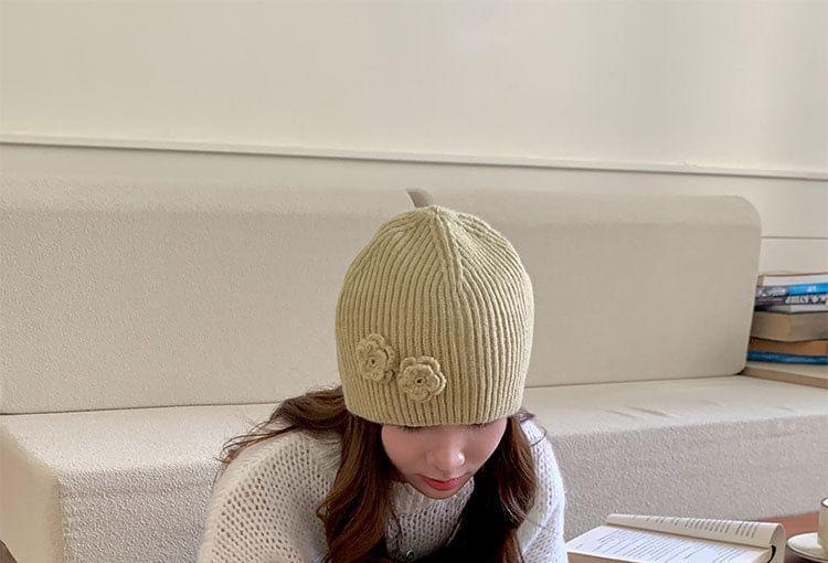 Floral Knit Beanie Product Image