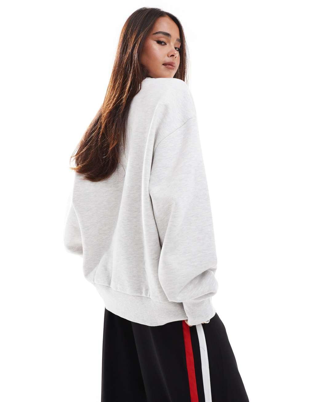 ASOS DESIGN heavyweight oversized sweatshirt in heathered ice Product Image